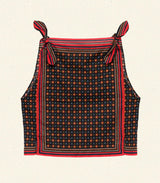 AMALIA TOP -- NOIR MONTMARTRE FOULARD
