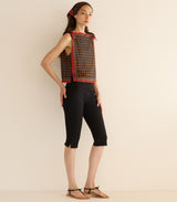 AMALIA TOP -- NOIR MONTMARTRE FOULARD