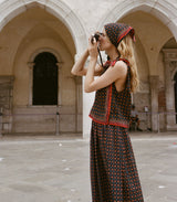 AMALIA TOP -- NOIR MONTMARTRE FOULARD