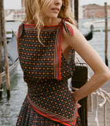 AMALIA TOP -- NOIR MONTMARTRE FOULARD