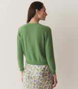 CLAUDINE CARDIGAN -- LIGHT KELLY GREEN